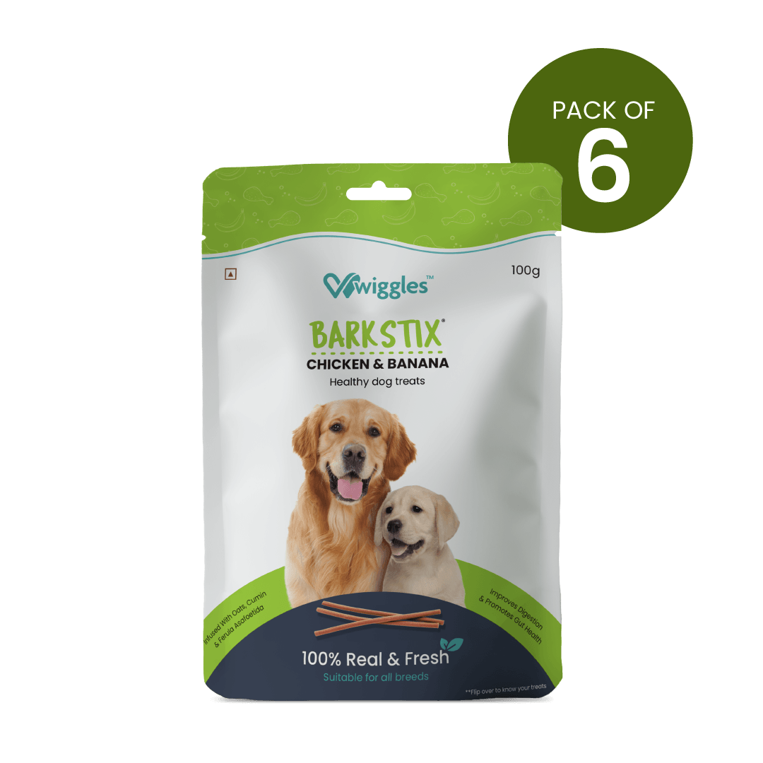 Barkstix Dog Treats for Training Adult & Puppies, (Chicken & Banana) - Wiggles